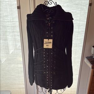 Jean Paul Gaultier Black Knit Women's Coat